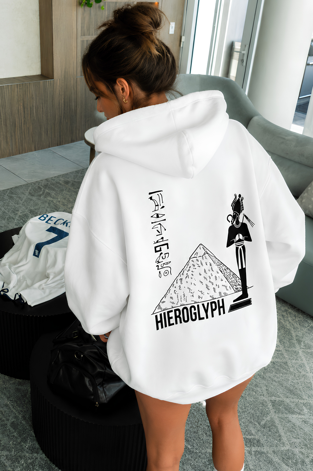 Hieroglyph Oversize Unisex Hoodie