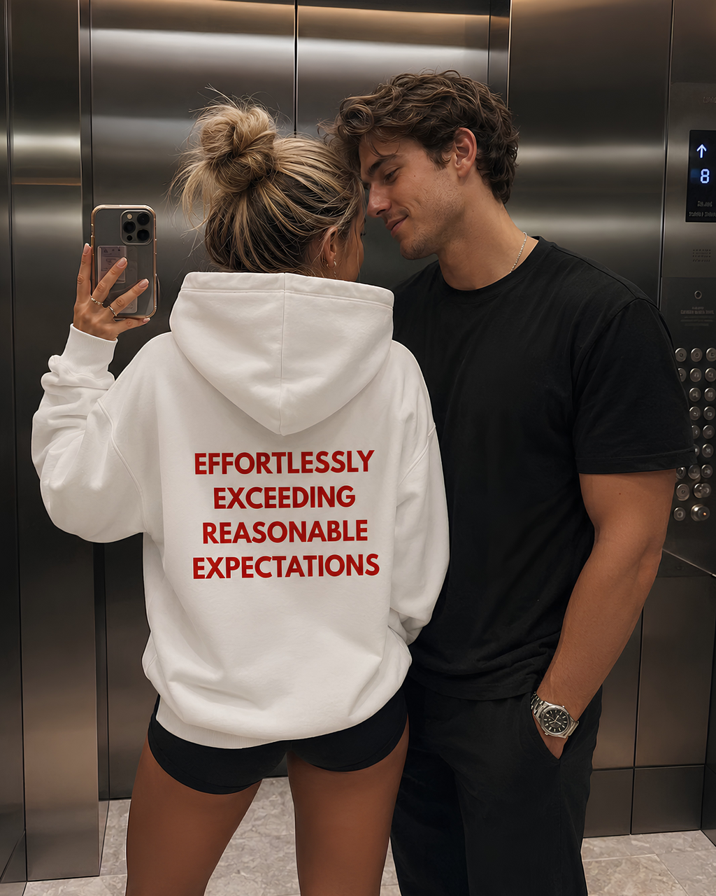 Effortlessly exceeding reasonable expectations Oversize Unisex Hoodie