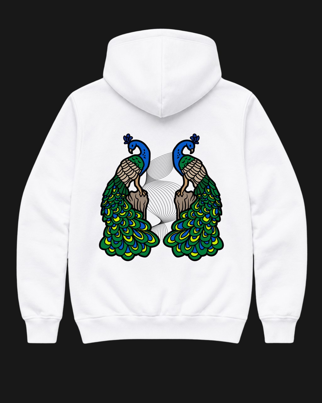 Peafowl Duality Oversize Unisex Hoodie