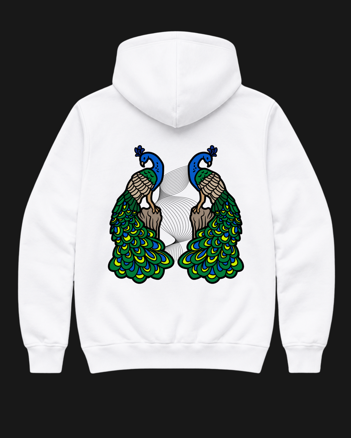 Peafowl Duality Oversize Unisex Hoodie