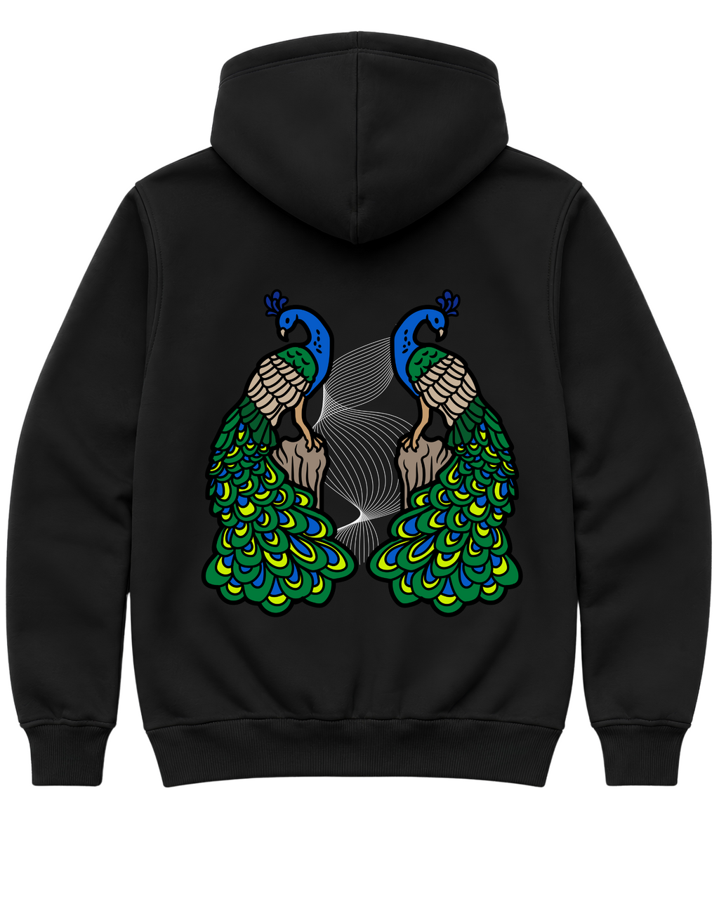 Peafowl Duality Oversize Unisex Hoodie