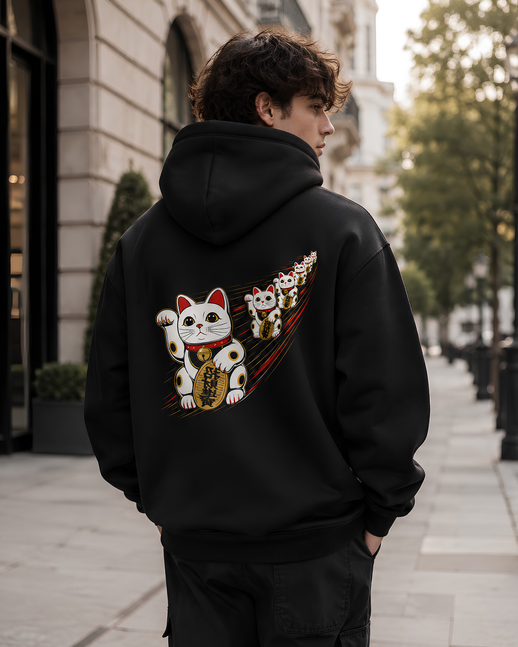 Lucky Cat Oversize Unisex Hoodie