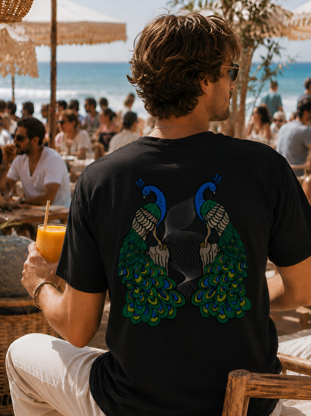 Peafowl Duality Oversize Unisex Tshirt