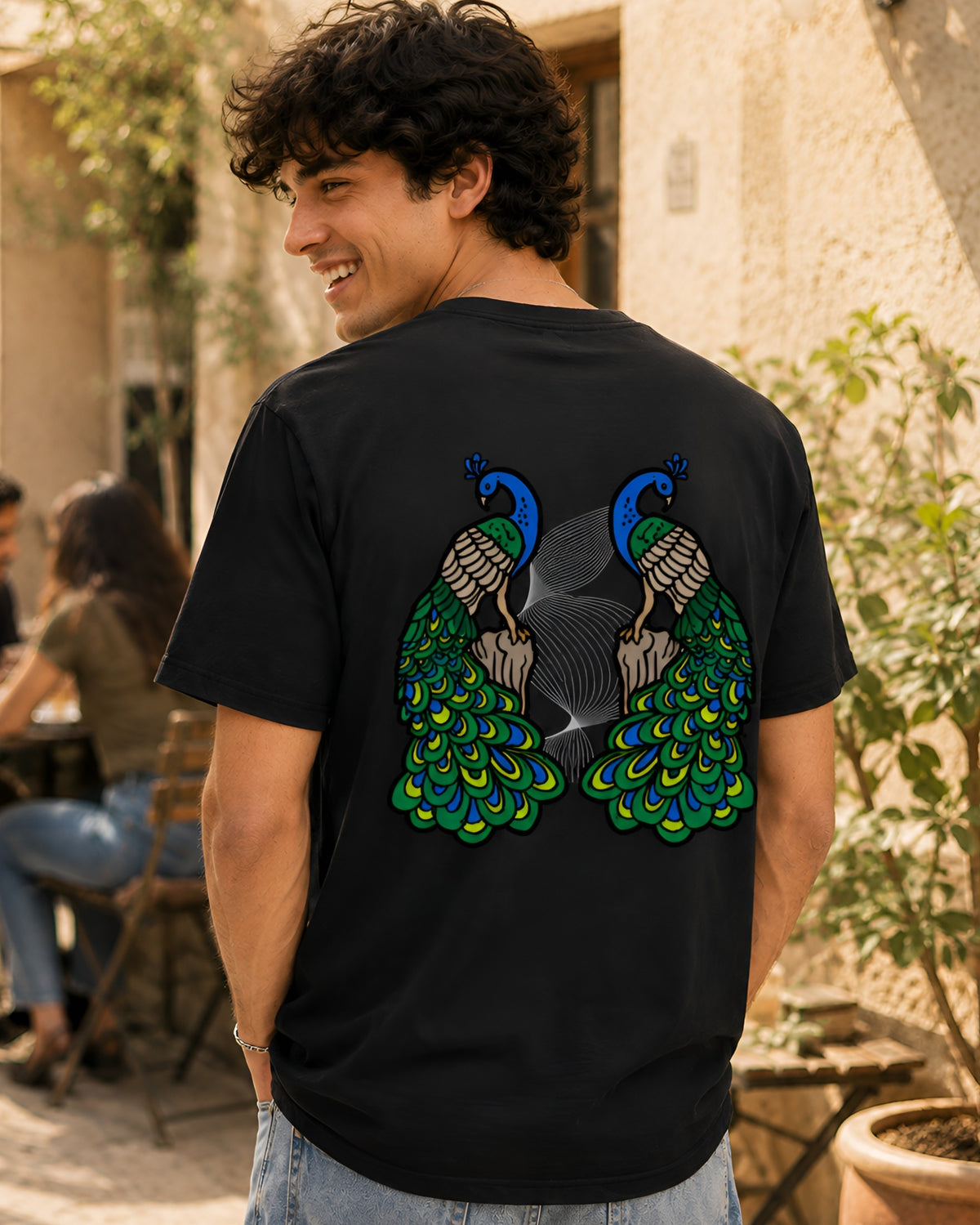 Peafowl Duality Oversize Unisex Tshirt