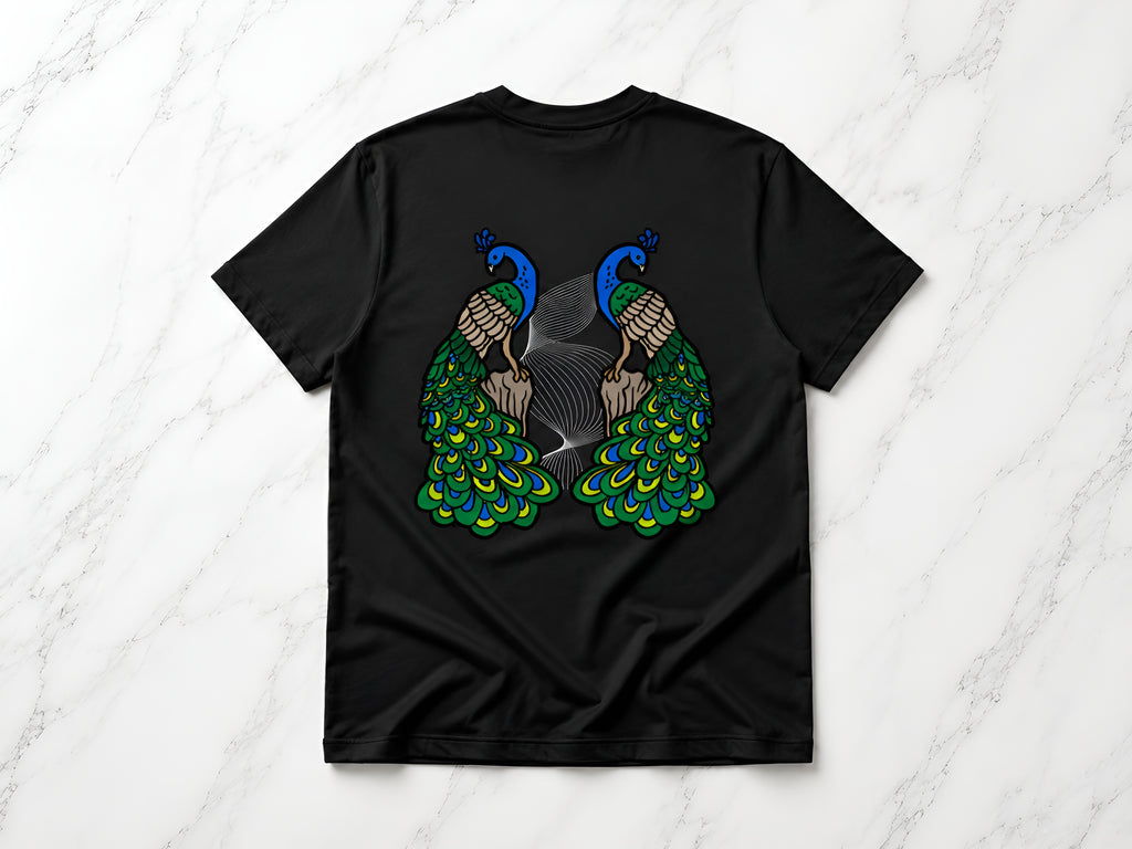 Peafowl Duality Oversize Unisex Tshirt