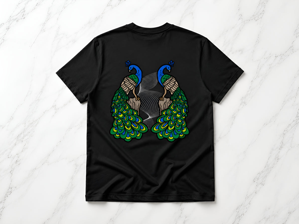 Peafowl Duality Oversize Unisex Tshirt