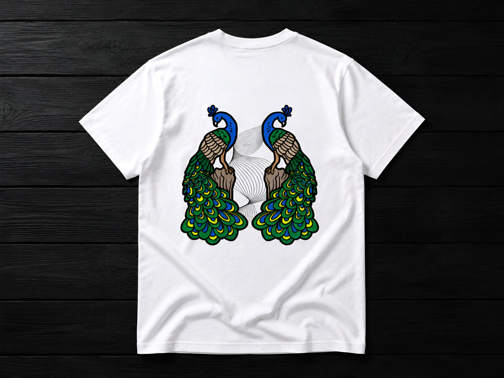 Peafowl Duality Oversize Unisex Tshirt