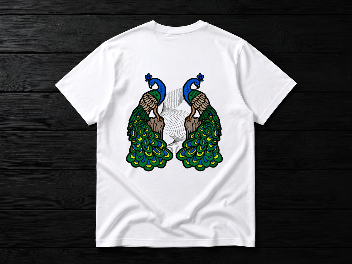 Peafowl Duality Oversize Unisex Tshirt