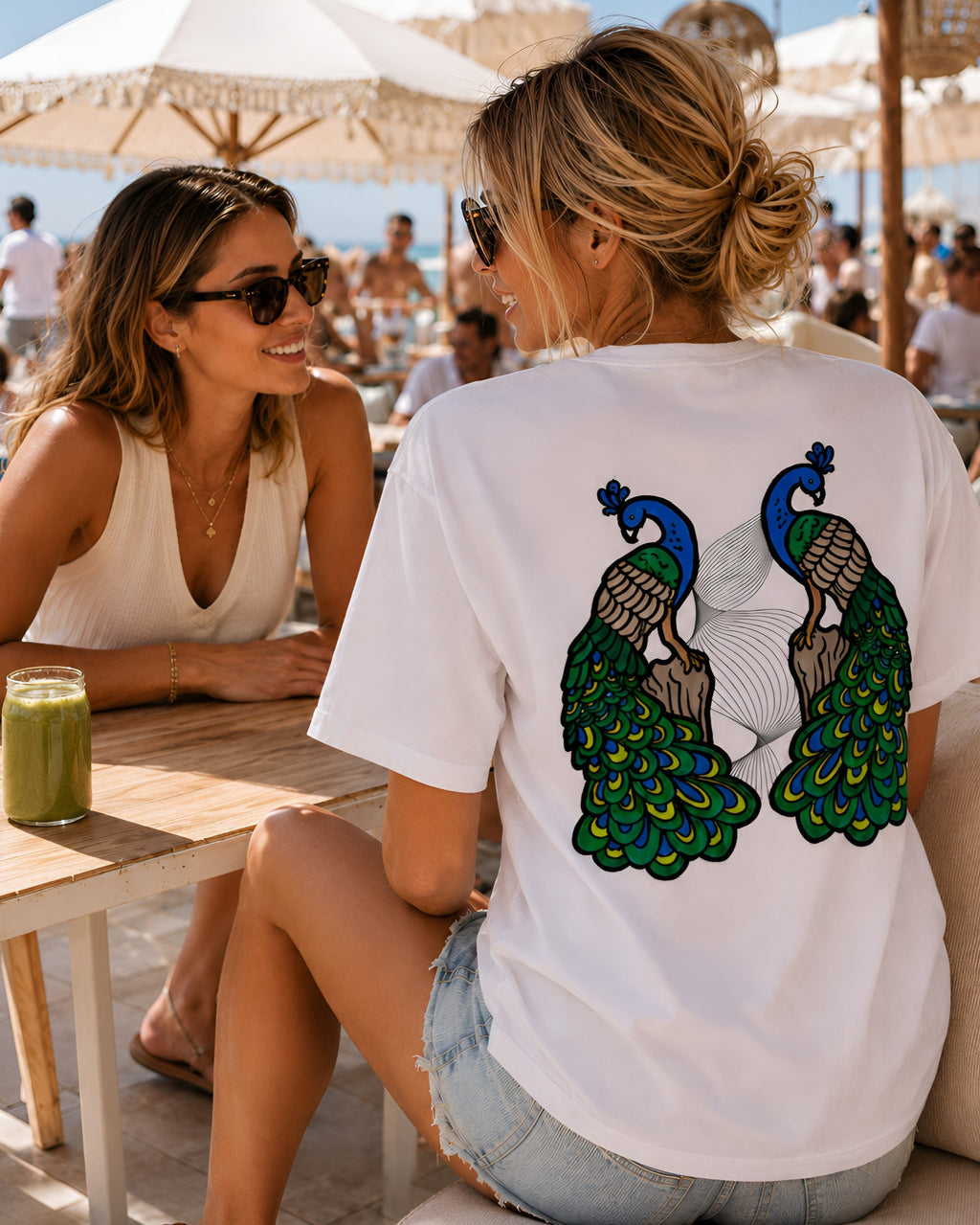Peafowl Duality Oversize Unisex Tshirt