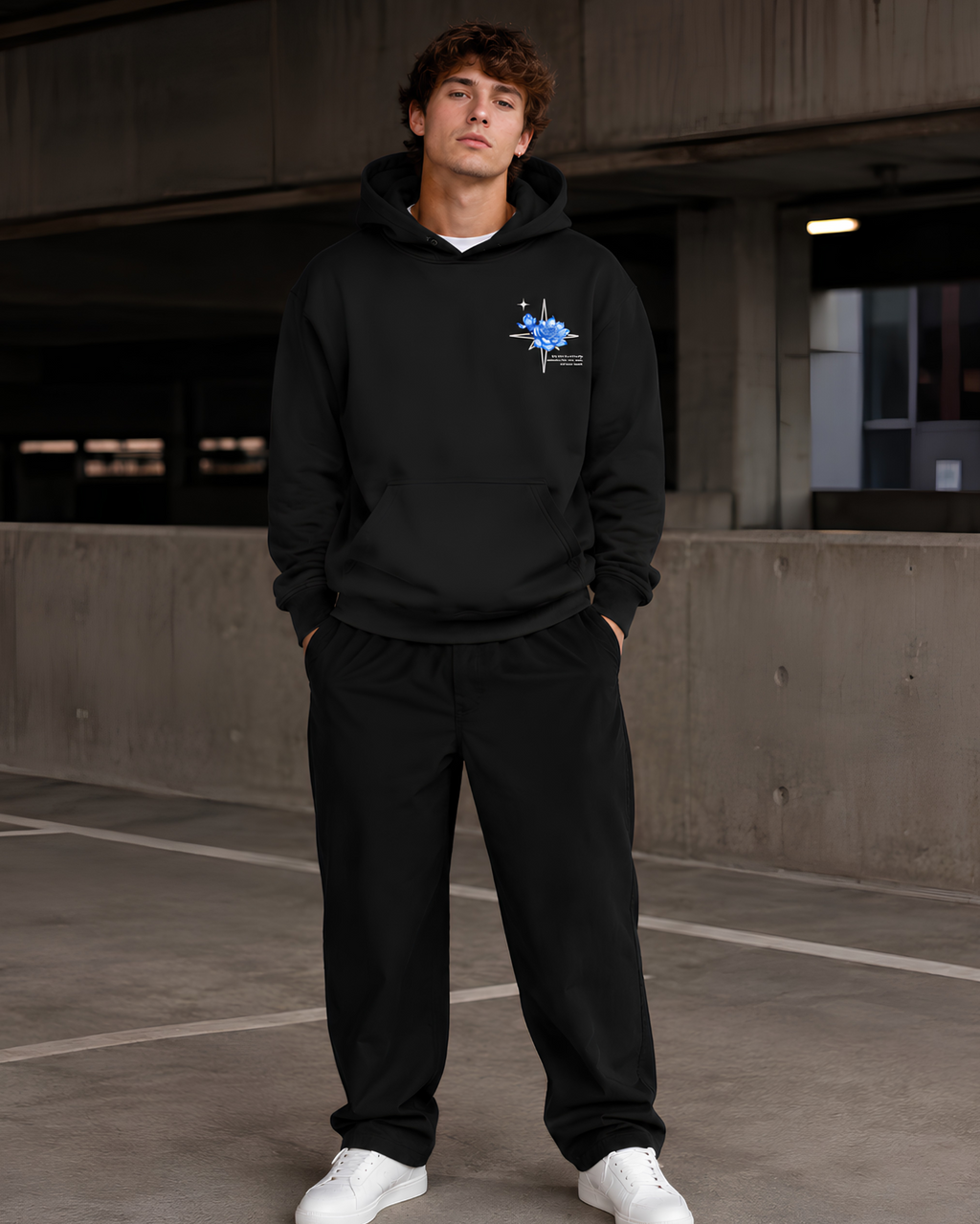 Blue Lotus Oversize Unisex Hoodie