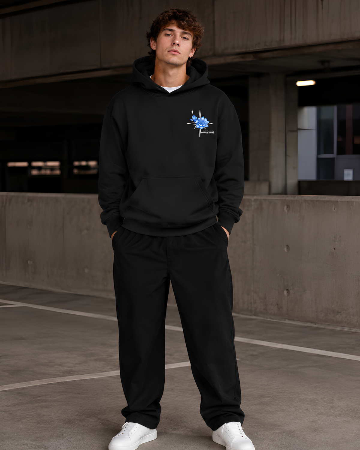 Blue Lotus Oversize Unisex Hoodie