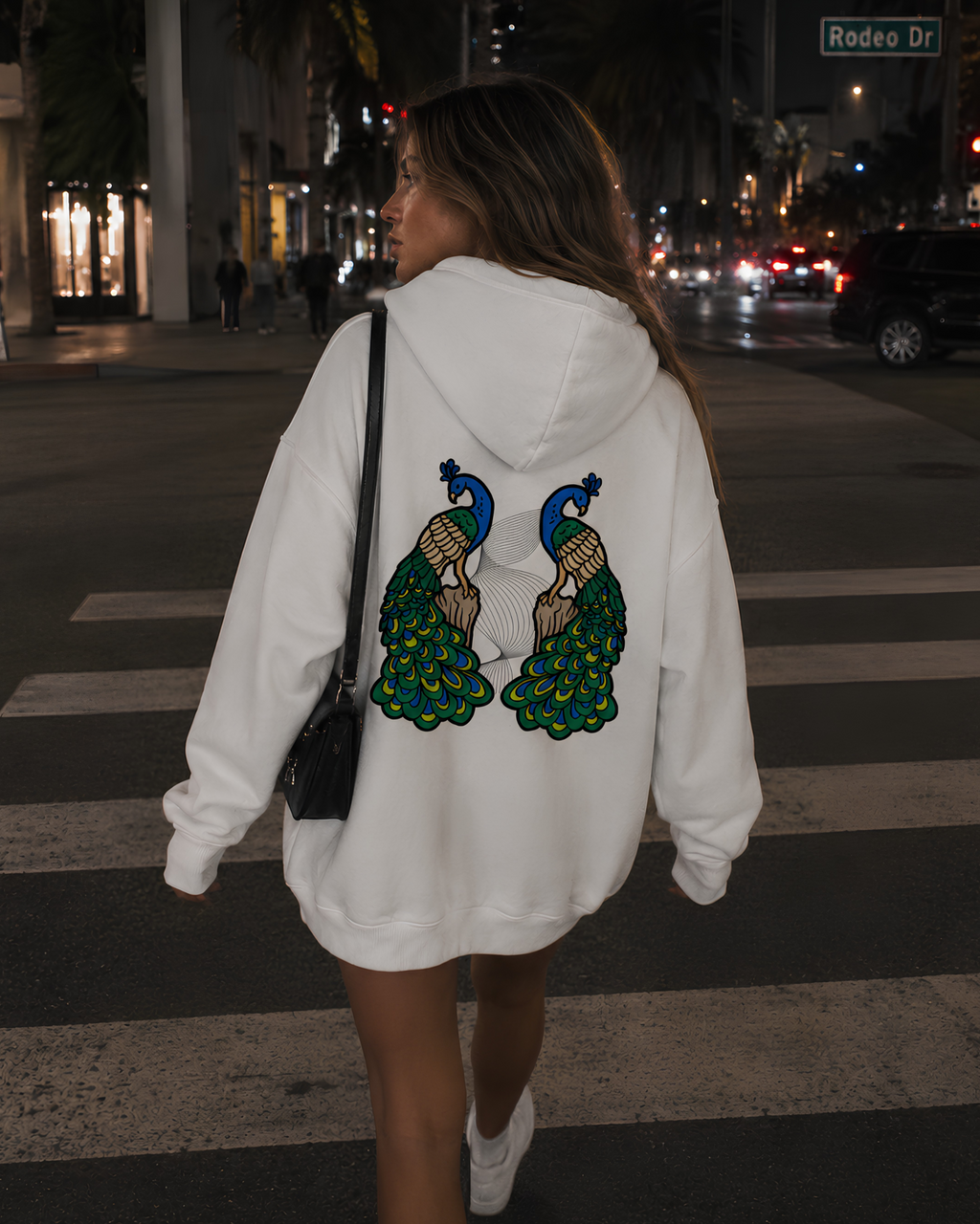 Peafowl Duality Oversize Unisex Hoodie