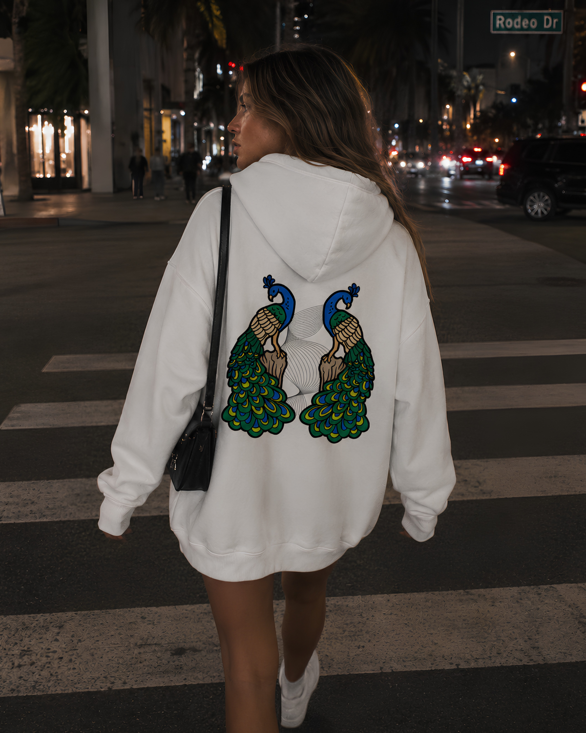 Peafowl Duality Oversize Unisex Hoodie